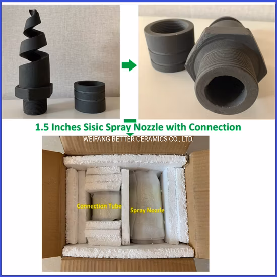 Rbsic 또는 SiSiC 세라믹 나선형 풀콘 스프레이 노즐